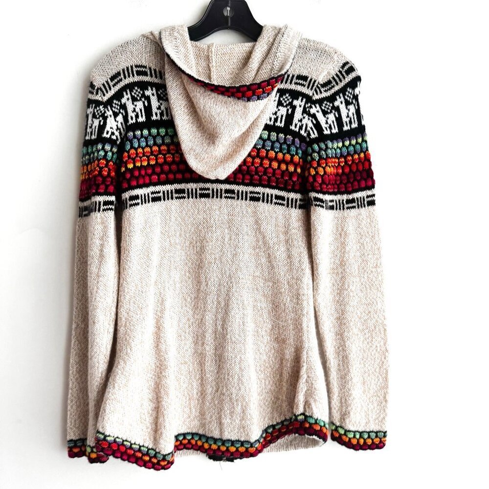 Alpaca Super Soft Colourful Zip Up Hoodie Cardigan Sweater S - Picture 4 of 5
